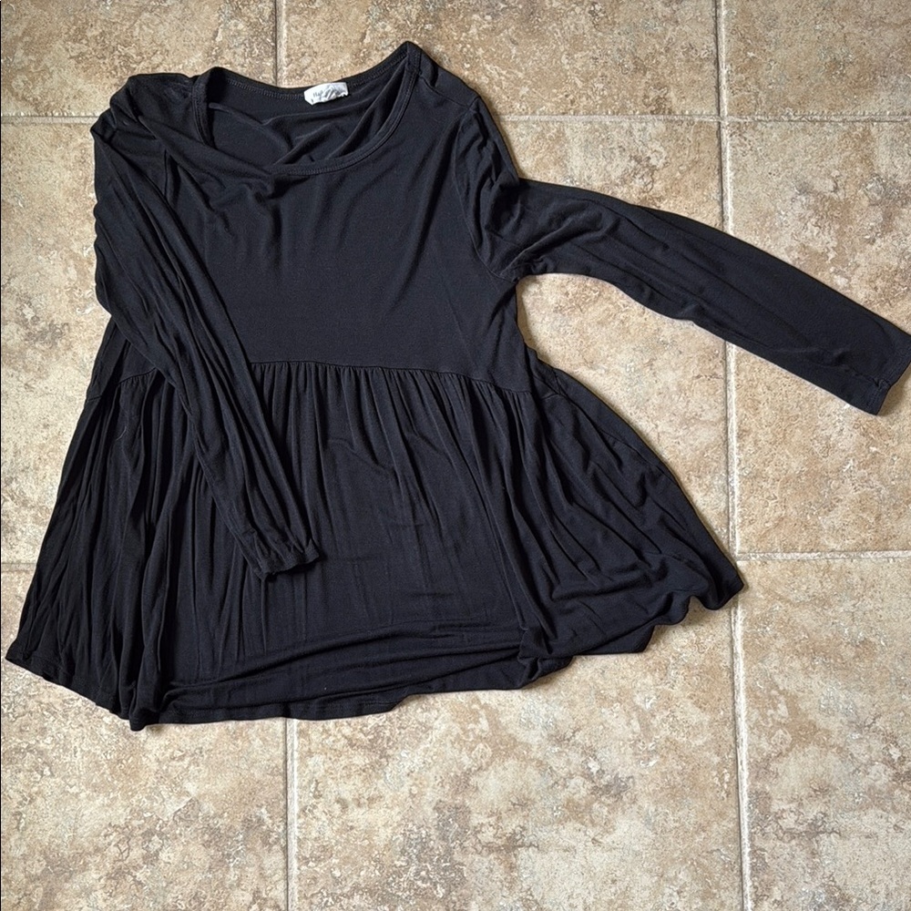 Elegant Black Long Sleeve Women's Top